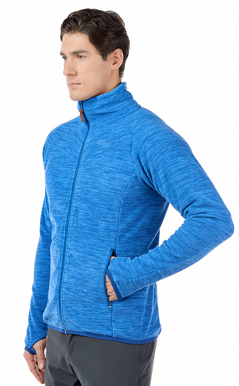 Куртка мужская Bergans Hareid Fleece NoHood Dk RivieraBlue Mel - Фото 4 большая