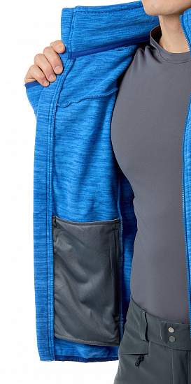 Куртка мужская Bergans Hareid Fleece NoHood Dk RivieraBlue Mel - Фото 7 большая
