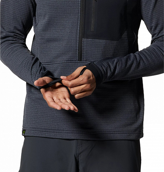 Пулон мужской Mountain Hardwear Polartec Power Grid HZ Blue Slate Heather - Фото 5 большая
