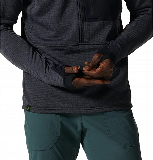 Пулон мужской Mountain Hardwear Polartec Power Grid HZ Blue Slate Heather - Фото 6 большая