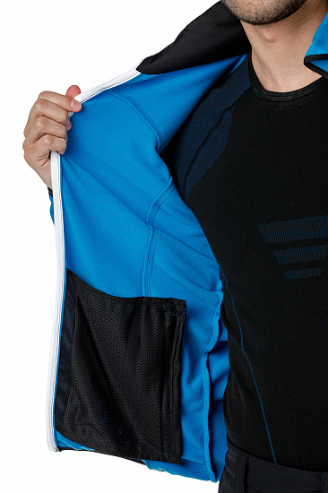 Куртка мужская Loffler Strechfleece Син. - Фото 3 большая
