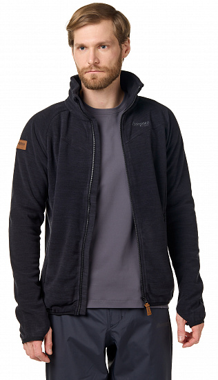 Куртка мужская Bergans Hareid Fleece NoHood Black - Фото 2 большая