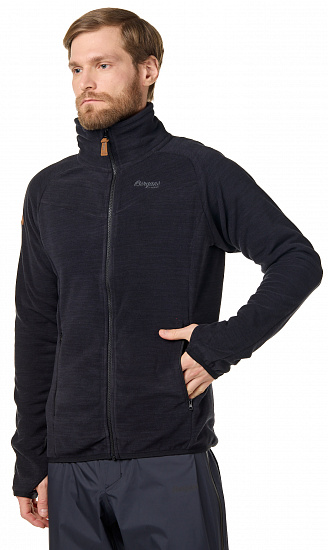 Куртка мужская Bergans Hareid Fleece NoHood Black - Фото 3 большая
