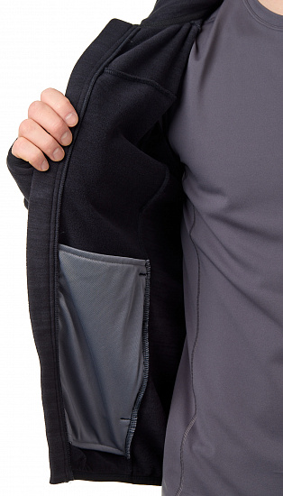 Куртка мужская Bergans Hareid Fleece NoHood Black - Фото 6 большая