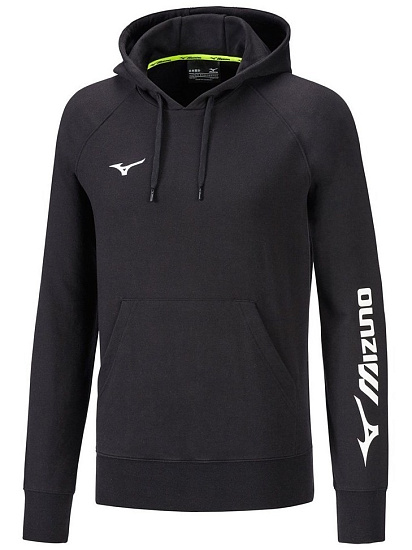Толстовка мужская Mizuno Terry Hoodie Black - Фото 1 большая