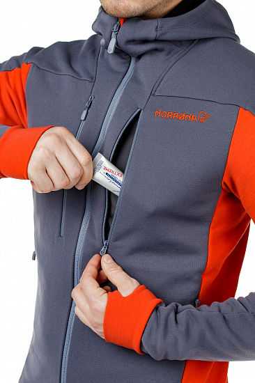 Куртка мужская Norrona Trollveggen Powerstretch Pro Zip Hood Cool Black - Фото 6 большая