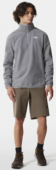 Куртка мужская The North Face 100 Glacier 1/4 Zip Medium Grey Heather - Фото 5 большая