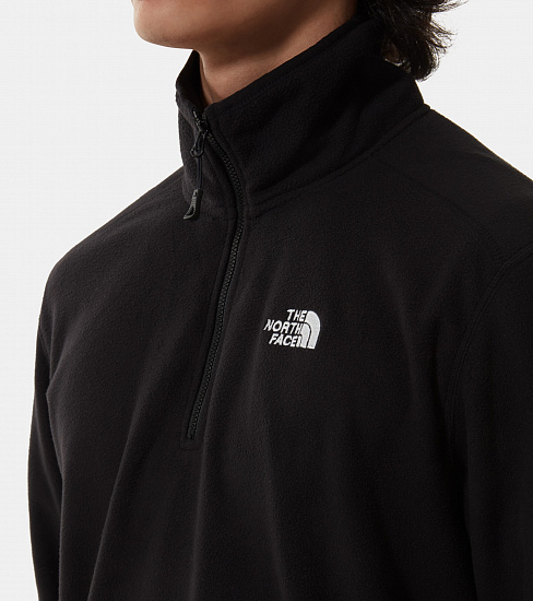 Куртка мужская The North Face 100 Glacier 1/4 Zip Black - Фото 3 большая