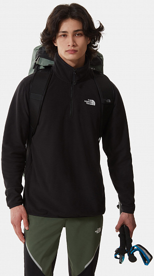 Куртка мужская The North Face 100 Glacier 1/4 Zip Black - Фото 6 большая