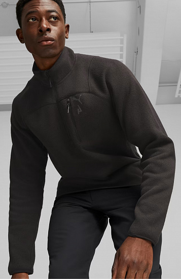 Куртка мужская Puma Seasons Sweater 1/2 Zip Puma Black Heather - Фото 2 большая