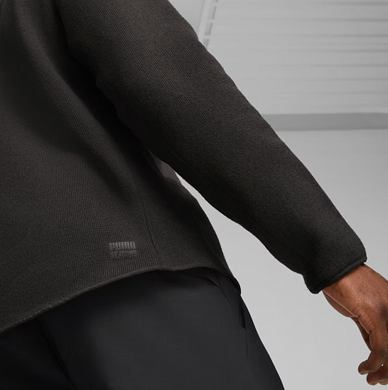 Куртка мужская Puma Seasons Sweater 1/2 Zip Puma Black Heather - Фото 5 большая