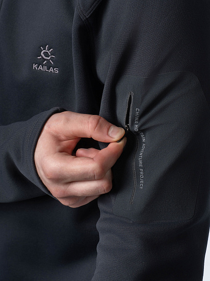 Куртка мужская Kailas Half-Zip Deep Black - Фото 9 большая