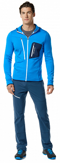 Куртка мужская Ortovox Fleece Grid Hoody Safety Blue - Фото 2 большая