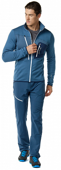 Куртка мужская Ortovox Fleece Grid Night Blue - Фото 2 большая
