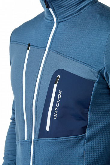 Куртка мужская Ortovox Fleece Grid Night Blue - Фото 5 большая