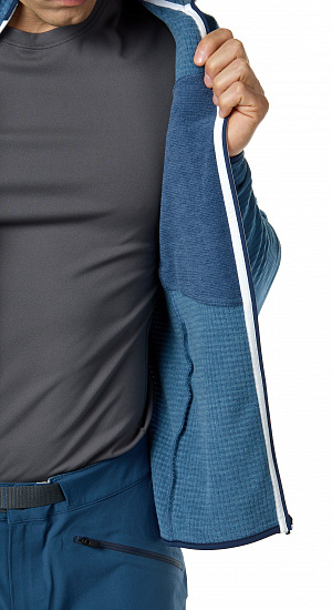 Куртка мужская Ortovox Fleece Grid Night Blue - Фото 6 большая