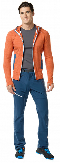 Куртка мужская Ortovox Fleece Light Hoody Desert Orange Blend - Фото 2 большая
