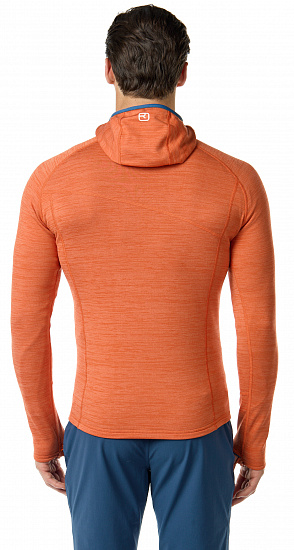 Куртка мужская Ortovox Fleece Light Hoody Desert Orange Blend - Фото 4 большая