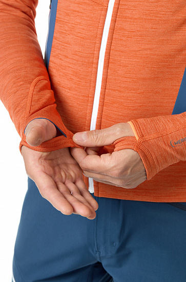 Куртка мужская Ortovox Fleece Light Hoody Desert Orange Blend - Фото 5 большая