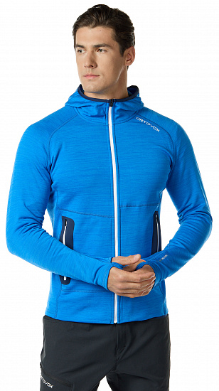 Куртка мужская Ortovox Fleece Light Hoody Just Blue Blend - Фото 2 большая