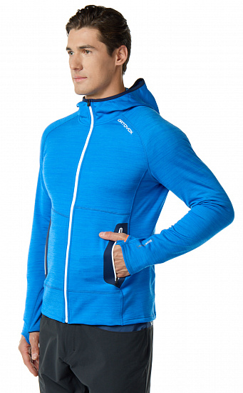 Куртка мужская Ortovox Fleece Light Hoody Just Blue Blend - Фото 3 большая