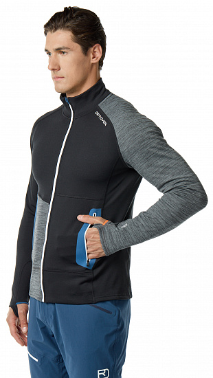 Куртка мужская Ortovox Fleece Light Black Raven - Фото 3 большая