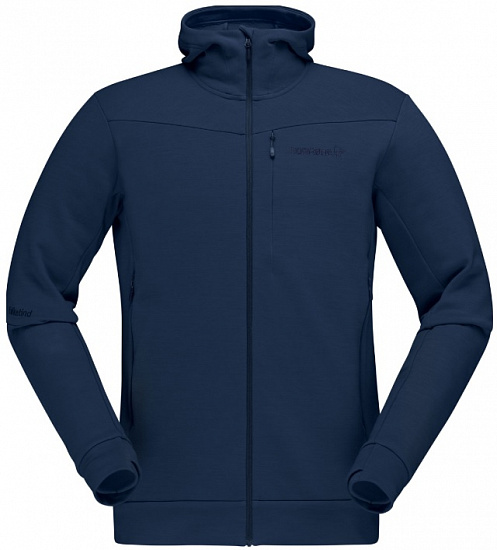 Куртка мужская Norrona Falketind WarmWool2 Stretch Zip Hood Indigo Night - Фото 1 большая