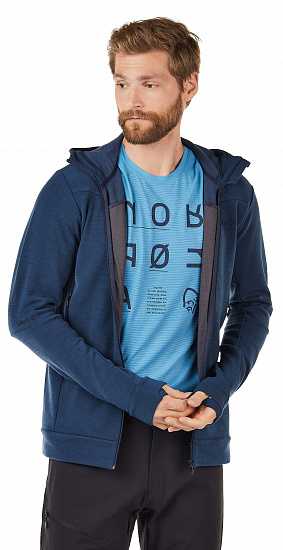 Куртка мужская Norrona Falketind WarmWool2 Stretch Zip Hood Indigo Night - Фото 3 большая