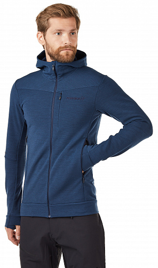 Куртка мужская Norrona Falketind WarmWool2 Stretch Zip Hood Indigo Night - Фото 5 большая