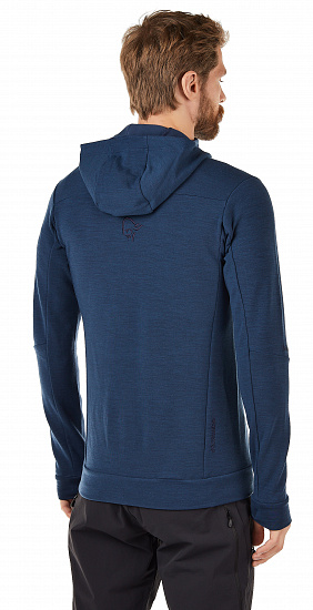 Куртка мужская Norrona Falketind WarmWool2 Stretch Zip Hood Indigo Night - Фото 6 большая