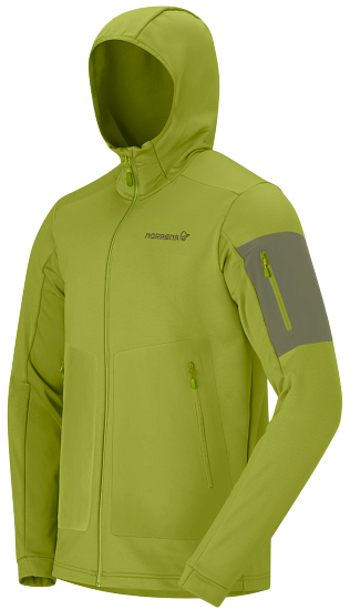 Куртка флисовая мужская Norrona Falketind Warm2 Dark Citron/Deep Lichen Green - Фото 2 большая
