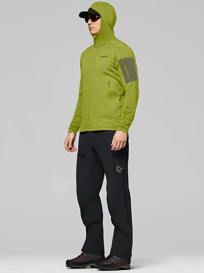 Куртка флисовая мужская Norrona Falketind Warm2 Dark Citron/Deep Lichen Green - Фото 5 большая
