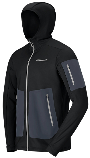 Куртка флисовая мужская Norrona Falketind Warm2 Caviar Black - Фото 2 большая