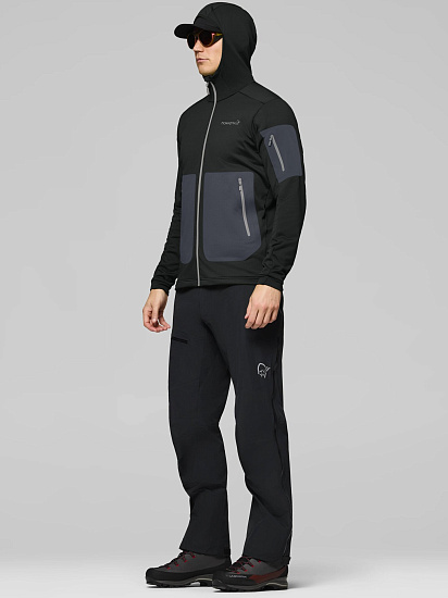 Куртка флисовая мужская Norrona Falketind Warm2 Caviar Black - Фото 4 большая