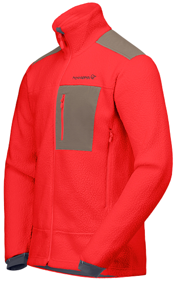 Куртка флисовая мужская Norrona Trollveggen Warm 3 Flame Scarlet - Фото 2 большая