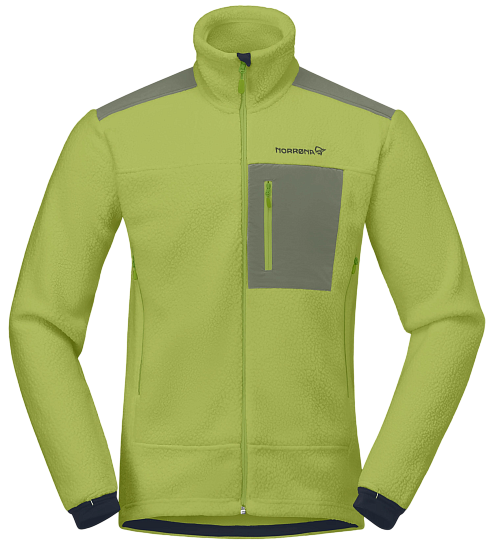 Куртка флисовая мужская Norrona Trollveggen Warm 3 Dark Citron/Deep Lichen Green - Фото 1 большая