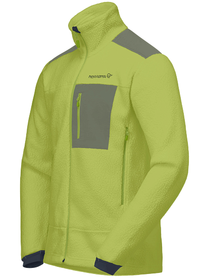 Куртка флисовая мужская Norrona Trollveggen Warm 3 Dark Citron/Deep Lichen Green - Фото 2 большая