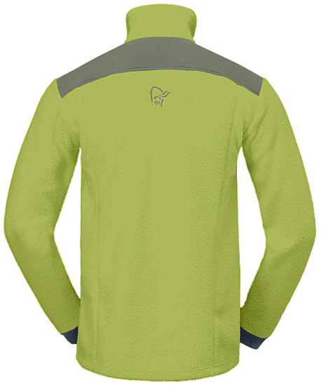 Куртка флисовая мужская Norrona Trollveggen Warm 3 Dark Citron/Deep Lichen Green - Фото 3 большая