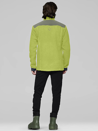 Куртка флисовая мужская Norrona Trollveggen Warm 3 Dark Citron/Deep Lichen Green - Фото 5 большая