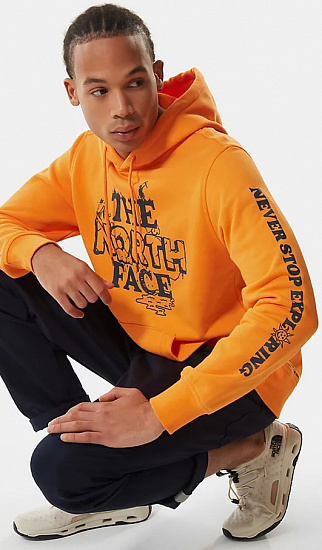 Толстовка мужская The North Face Himalayan Bottle Source Po Hoodie Light Exuberance Orange - Фото 4 большая
