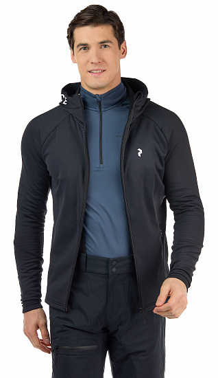 Куртка мужская Peak Performance Rider Zip Hood Black - Фото 7 большая