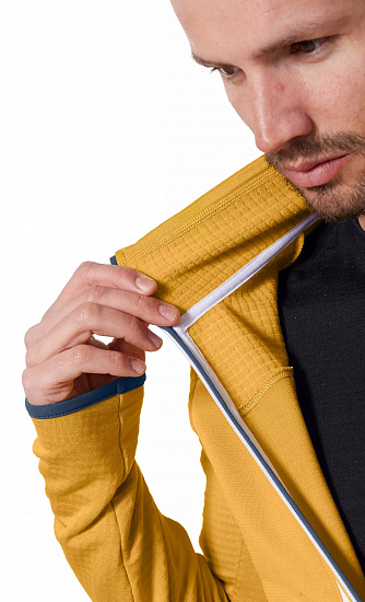 Куртка мужская Ortovox Fleece Grid Yellowstone - Фото 3 большая