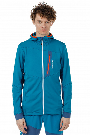 Куртка мужская Ortovox Fleece Light Tec Hoody Blue Sea - Фото 2 большая