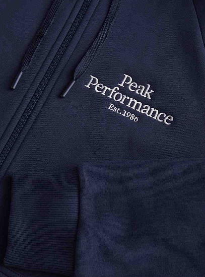 Куртка мужская Peak Performance Original Zip Hoody Blue Shadow - Фото 4 большая
