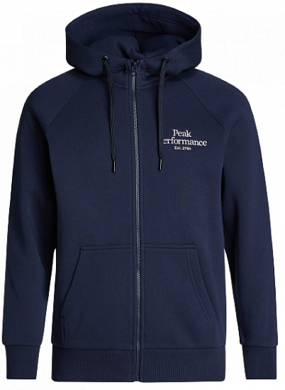 Куртка мужская Peak Performance Original Zip Hoody Blue Shadow - Фото 1 большая