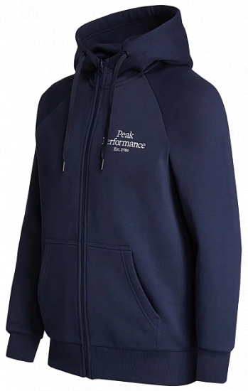Куртка мужская Peak Performance Original Zip Hoody Blue Shadow - Фото 5 большая