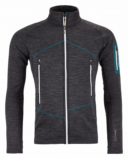 Куртка мужская Ortovox Fleece Light Melange Jacket Black Steel - Фото 1 большая