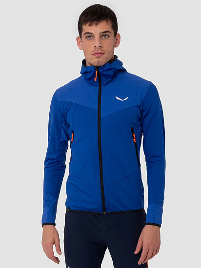 Куртка мужская Salewa Agner Hybrid Hooded Electric Melange - Фото 3 большая