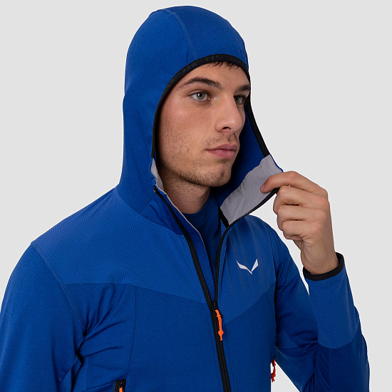 Куртка мужская Salewa Agner Hybrid Hooded Electric Melange - Фото 7 большая