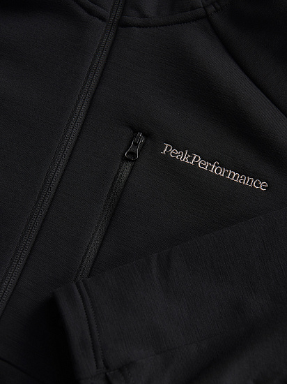 Куртка мужская Peak Performance Vertical Mid Zip Hood Black - Фото 2 большая
